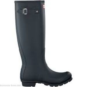 RARE Tall Blue Hunter Boots with Black Stripe
